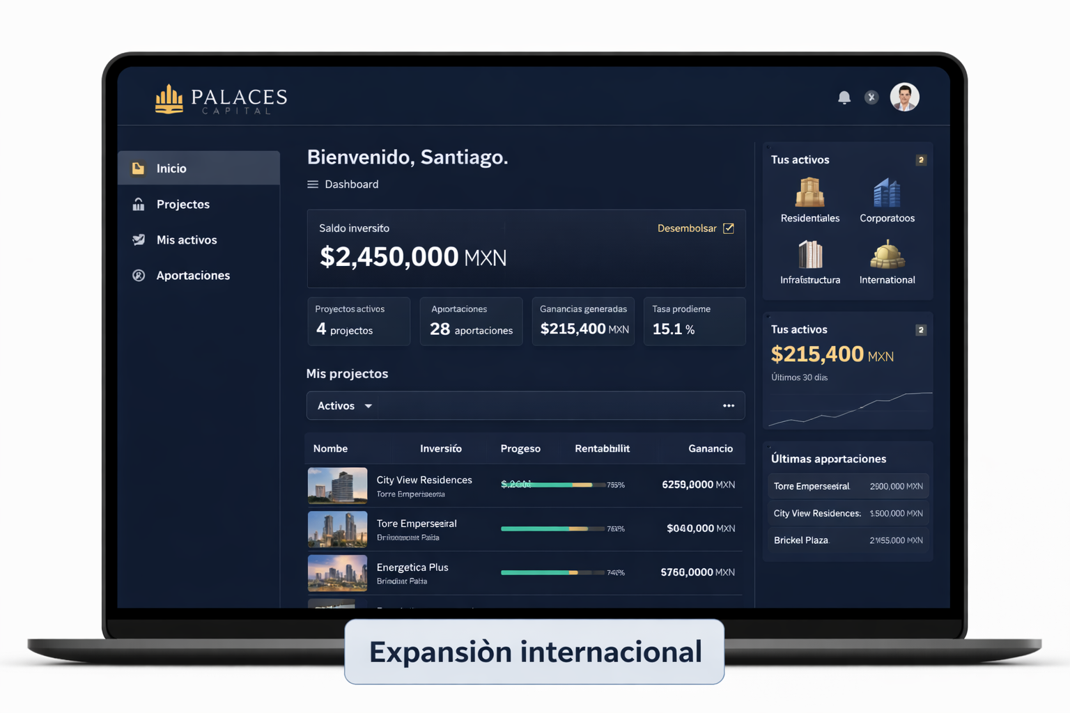 Dashboard Palaces Capital